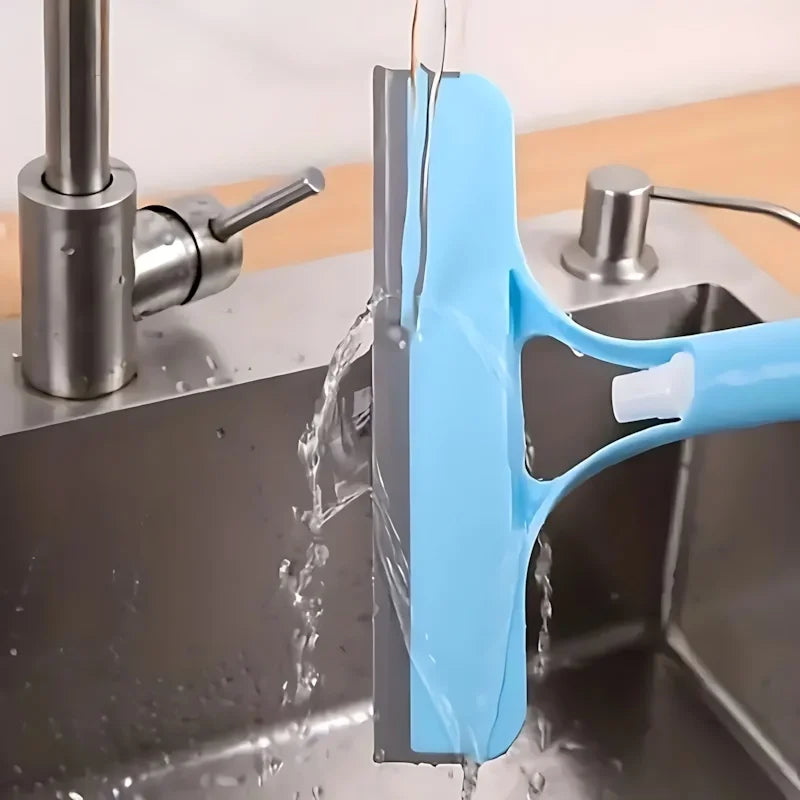 3-in-1 Window Cleaning Tool with Spray, Squeegee & Scrubber, No-Drip Design