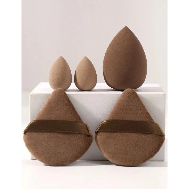 5PCS Makeup Sponge Set for Cream, Powder & Loose Powder Application - Multiple Colors