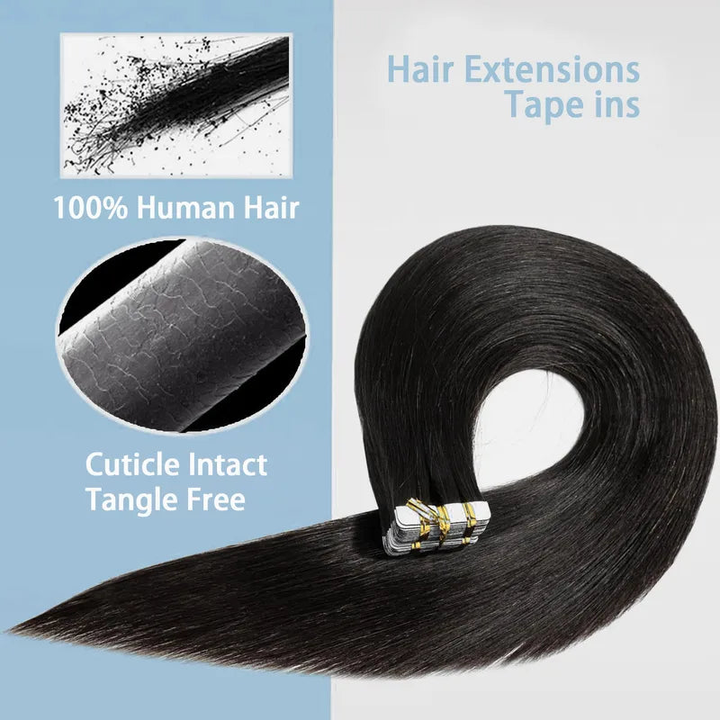 Skin Weft Tape In Hair Extensions 20Pcs 50G/Pack Real Human Hair for Women