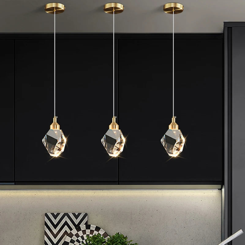 Modern Nordic Crystal Ceiling Pendant Light for Living Room & Home Decor