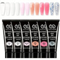 Poly Extension Gel Nail Kit with 6 Colors - UV Soak Off Builder Manicure Set