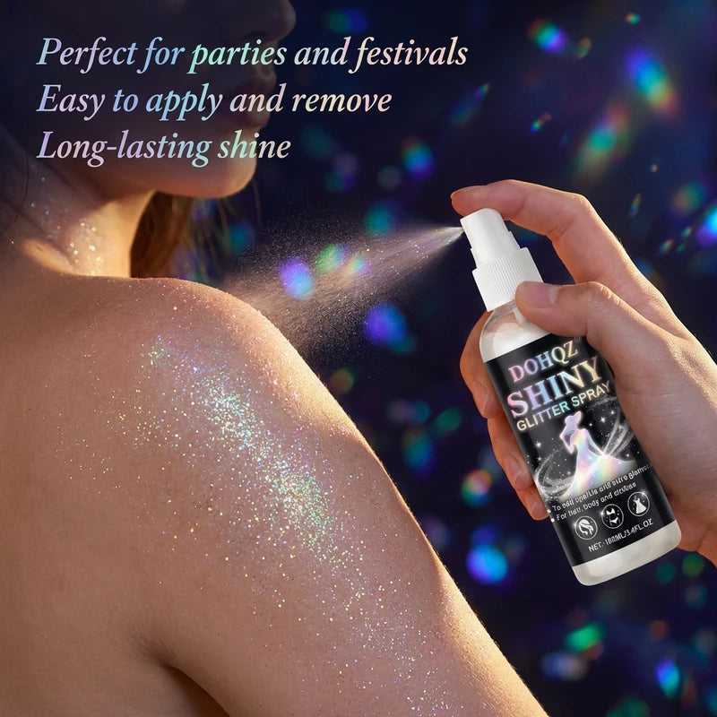 Silver Glitter Body Spray 100ml for Weddings, Festivals & Stage Makeup