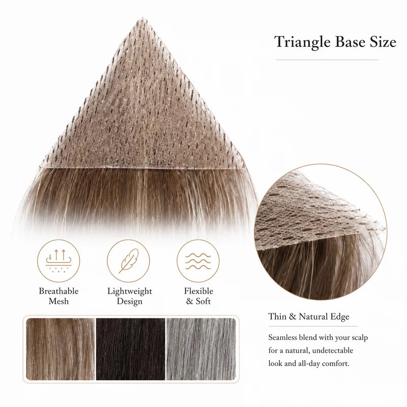 Invisible Triangle Mesh Hairpiece for Women, Lightweight Hair Topper