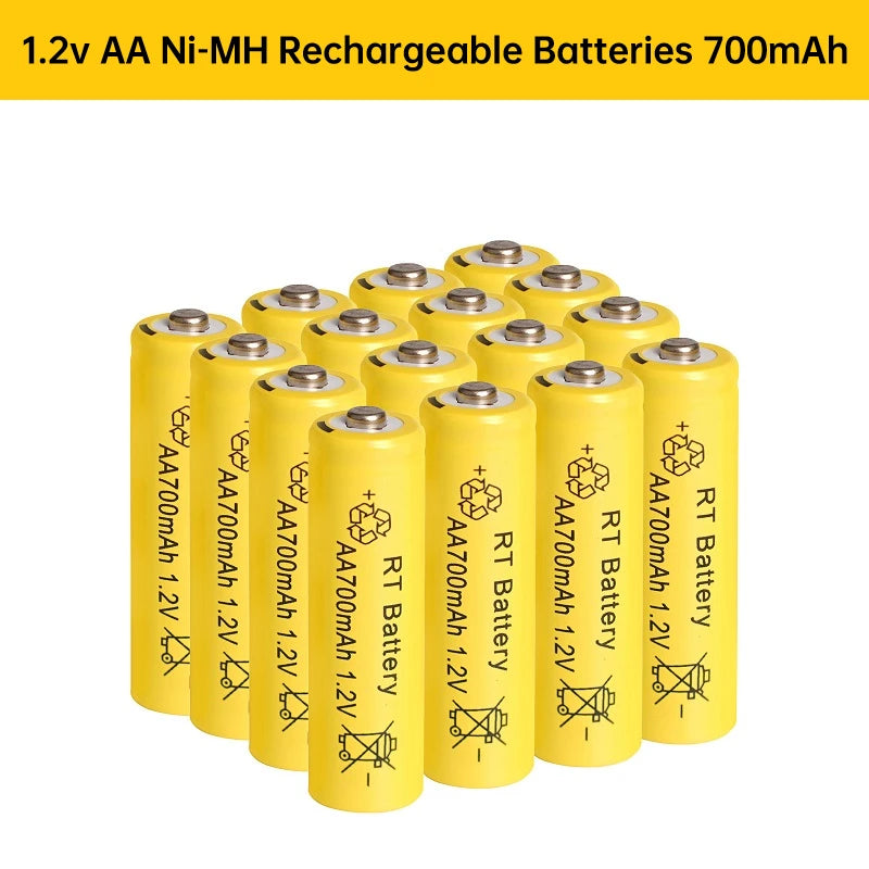 Rechargeable AA 1.2V 700mAh Ni-MH Batteries for Garden Solar Lights & Electronic Devices - 2-20 Pack