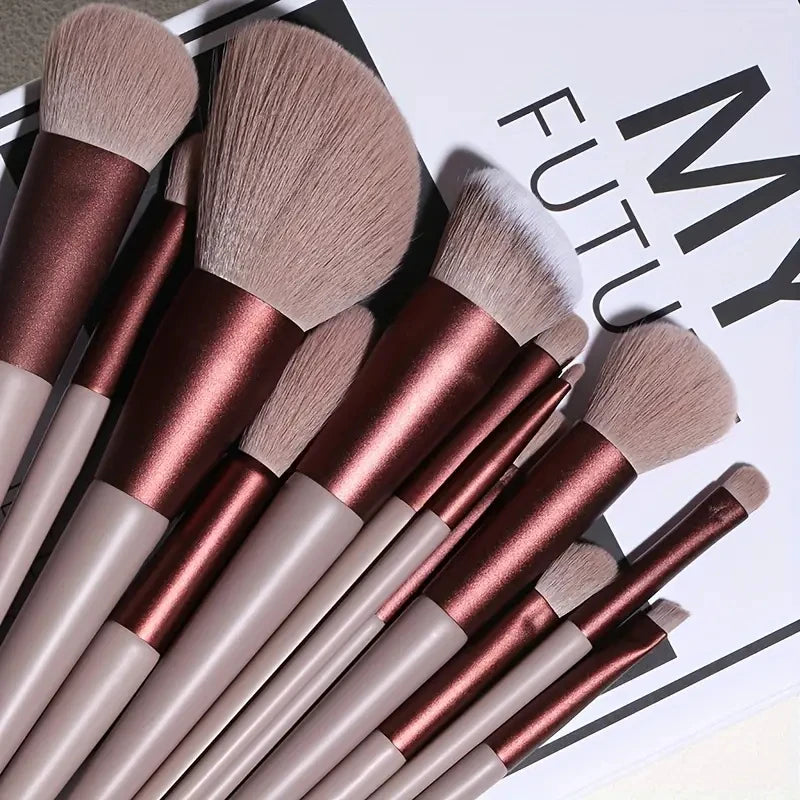 Premium Makeup Brush Set for Face and Eye Makeup - 8-13 Pcs with Colorful Handles