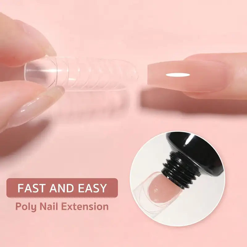 Poly Extension Gel Nail Kit with 6 Colors - UV Soak Off Builder Manicure Set
