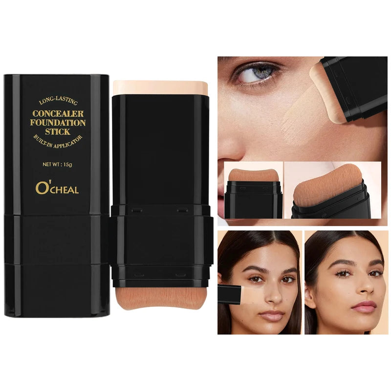 Concealer Foundation Stick - Waterproof Matte Face Makeup for Contouring & Coverage