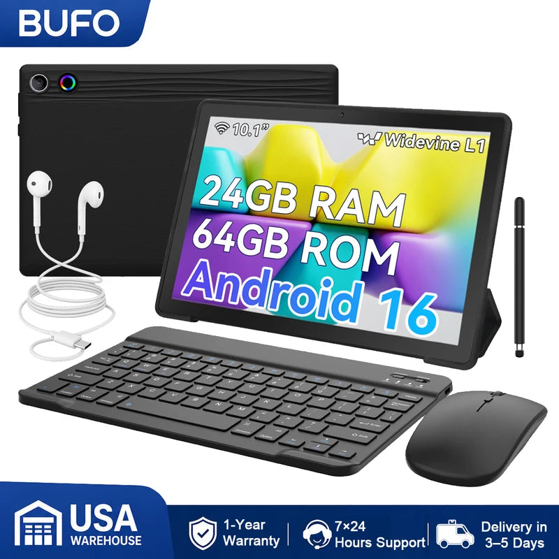 10.1 Inch Android Octa Core Tablet 24GB RAM 64GB Storage 8MP Camera Support TF Card