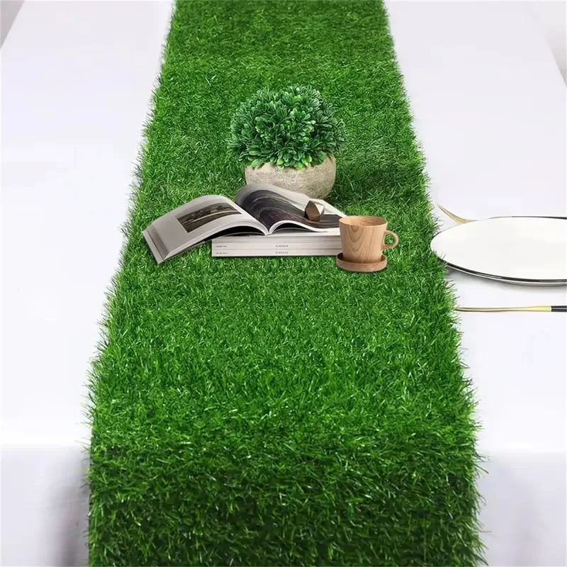 Artificial Grass Runner for Table Decor - Durable Easy-Clean Rectangular Cover for Events