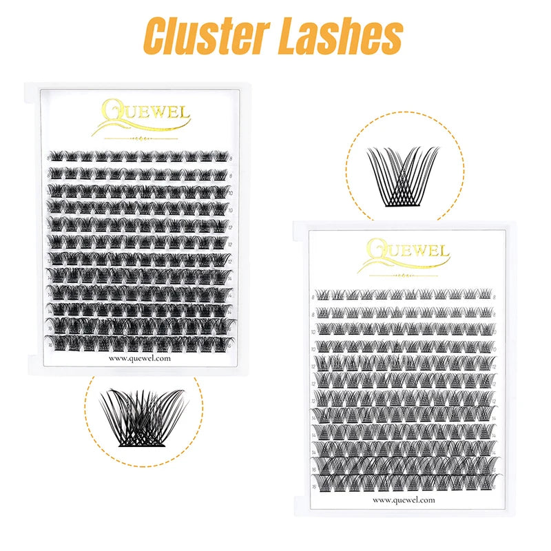 DIY Cluster Eyelash Extensions 144 Pcs Segmented False Lashes C/D Curl