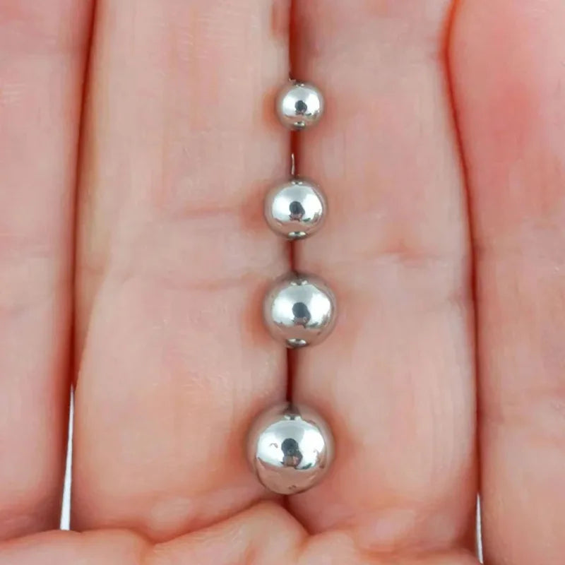 Ball Design Stud Earrings Set - Stainless Steel & 18K Gold Plated Jewelry
