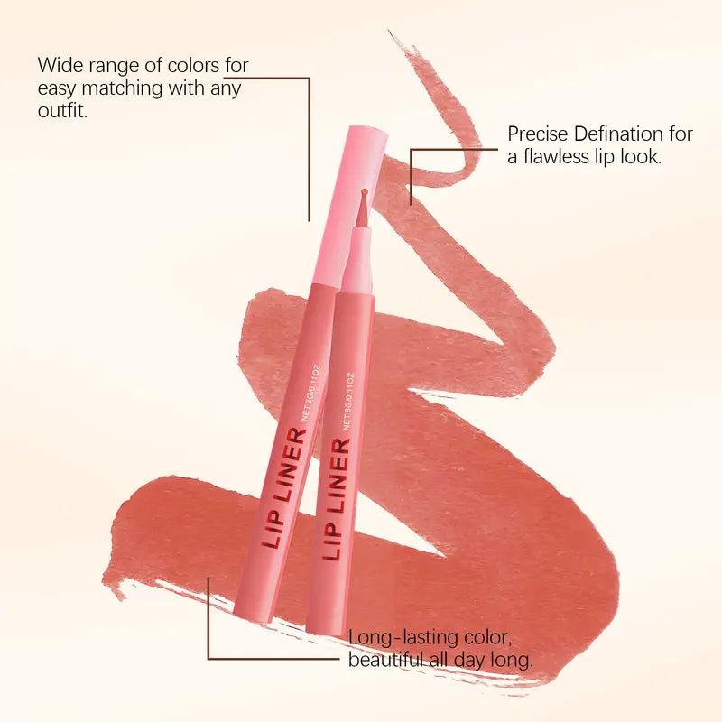Liquid Lip Liner Matte Finish - Long Lasting Waterproof Retractable Lip Definer