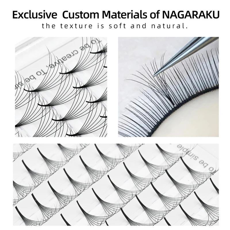 Premade Eyelash Extension Fans 0.07mm Thin Pointed Base Natural Look Volume