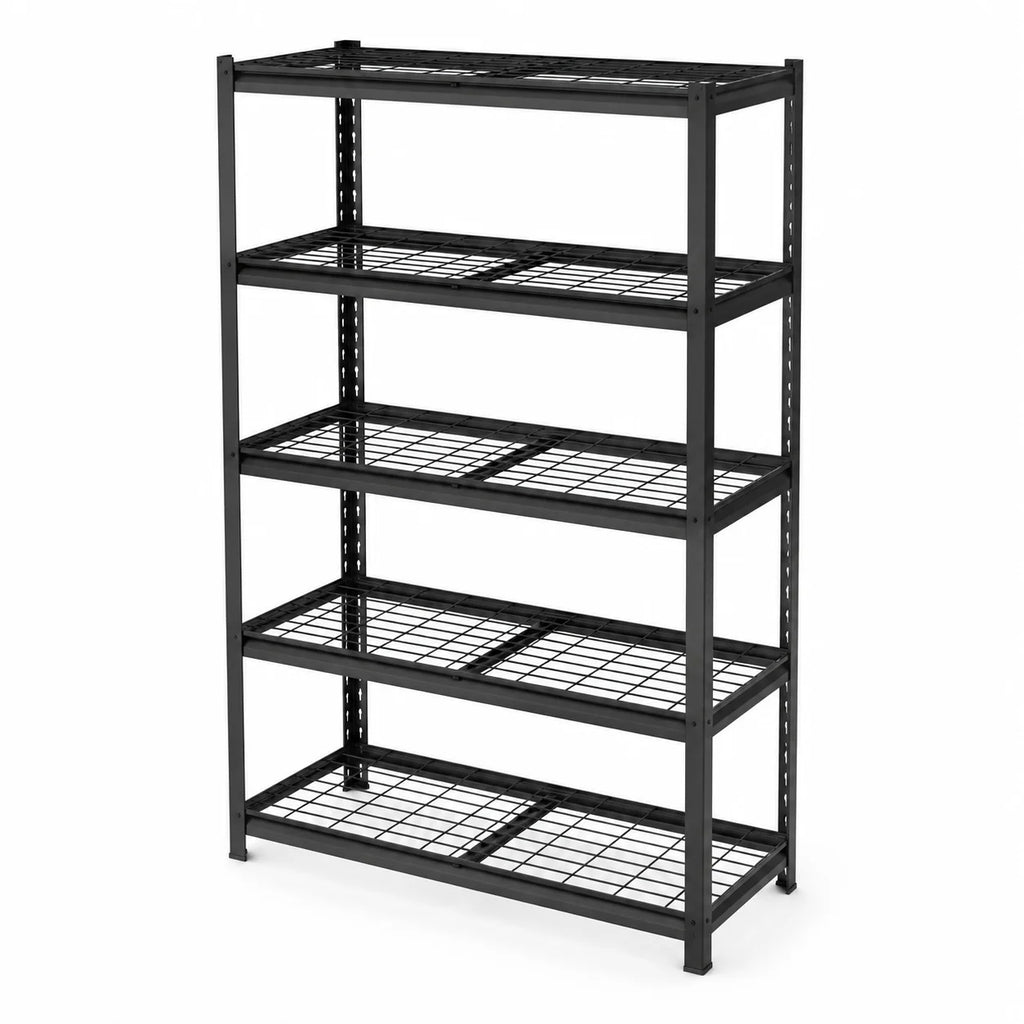 Heavy Duty Garage Shelving Units - Adjustable Wire Storage Racks, 385 LBS Per Shelf, Black, 35.4 x 15.7 x 72 Inches