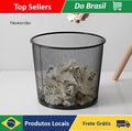 10L Metal Round Trash Bin - Modern Office & Home Wastebasket, Black