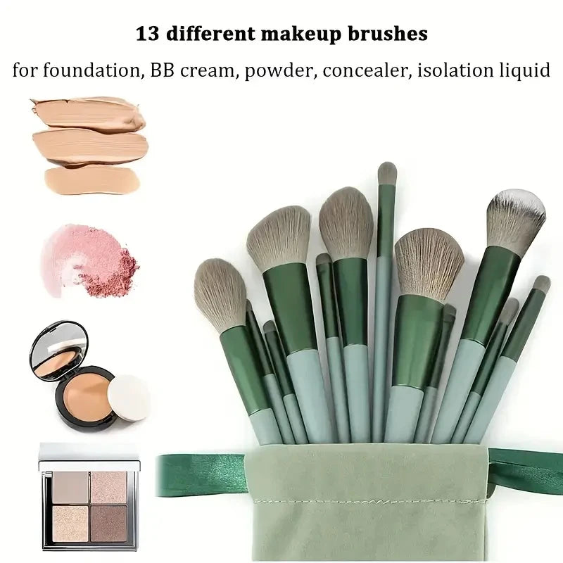 Premium Makeup Brush Set for Face and Eye Makeup - 8-13 Pcs with Colorful Handles