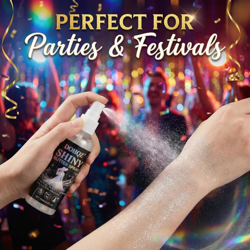 Silver Glitter Body Spray 100ml for Weddings, Festivals & Stage Makeup