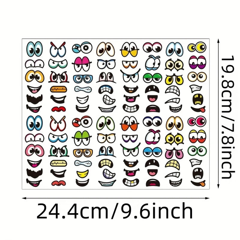 480 Pcs Funny Eyes and Mouth Stickers for Scrapbooking and Halloween Decor