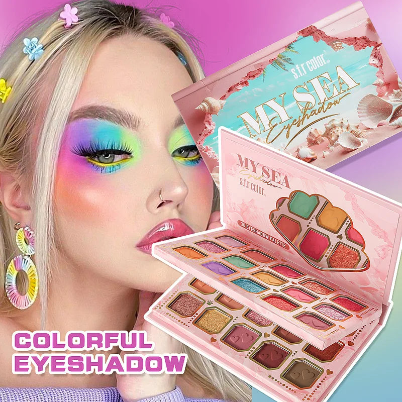 Colorful Eyeshadow Palette with 30 Shades - Matte Shimmer Glitter Rainbow Eye Makeup