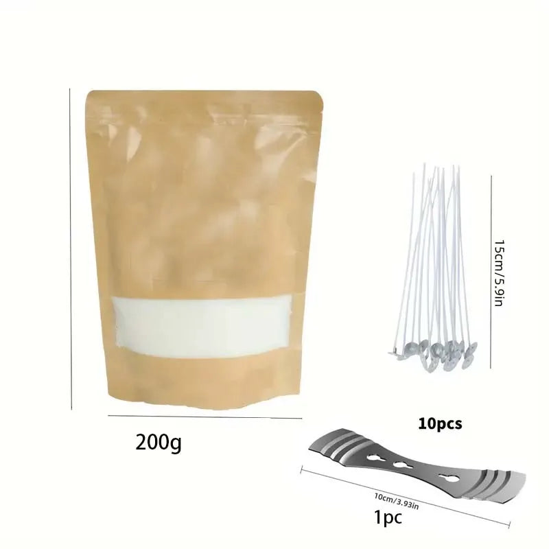 Pearl Candle Wax with Wicks Set - DIY Candle Making Kit for Weddings & Parties