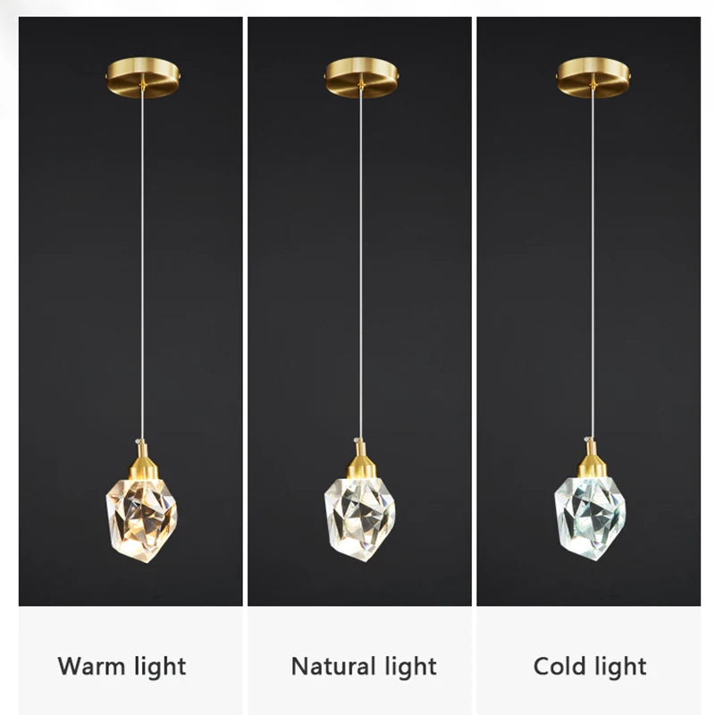 Modern Nordic Crystal Ceiling Pendant Light for Living Room & Home Decor