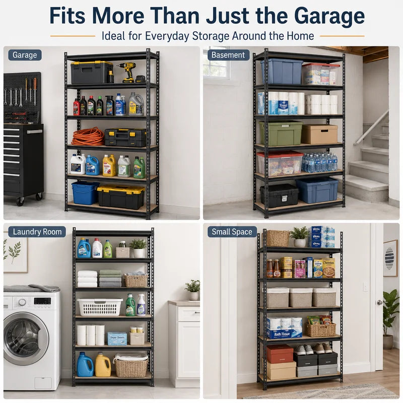 5-Tier Metal Garage Storage Shelving Unit with MDF Shelves and Hardware