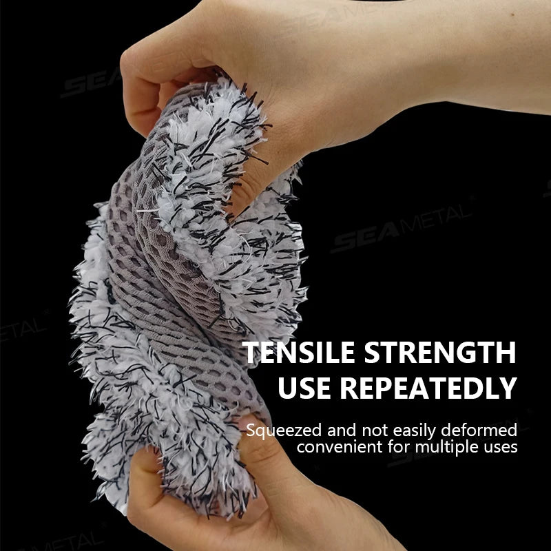 Microfiber Car Wash Sponge Two-Sided Plush Massage Net Wheel Cleaner Scratch-Free