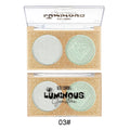 Dual-Shade Diamond Embossed Highlighter Palette - Shimmer Metallic Glow for Face & Body