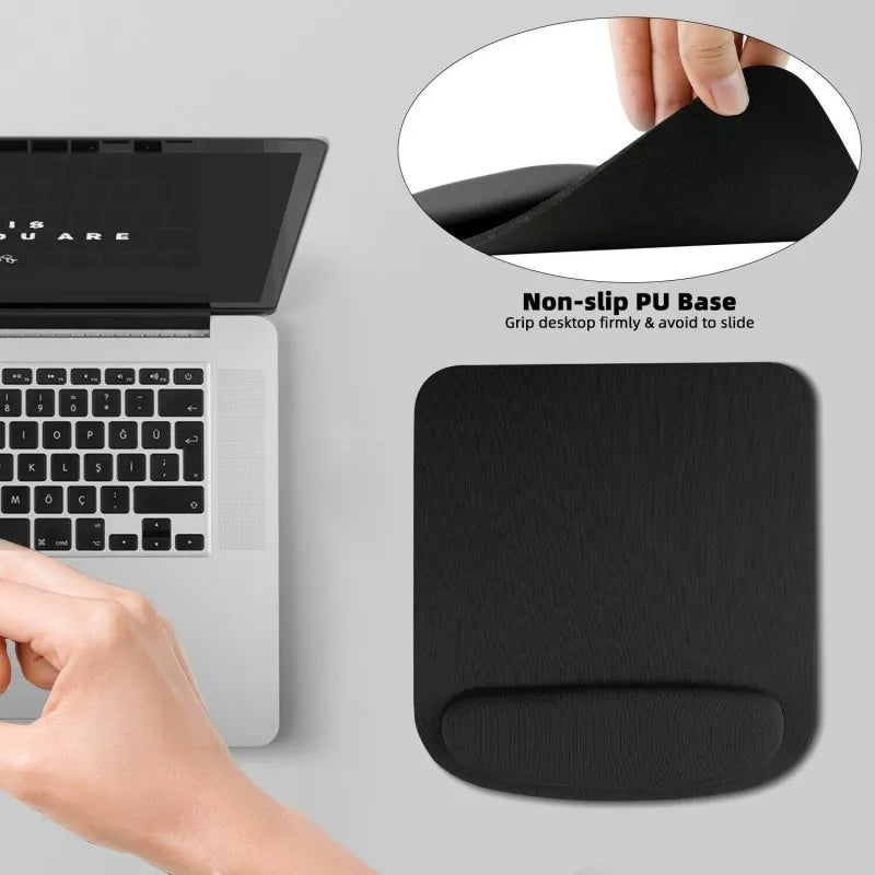Ergonomic Mouse Pad with Gel Wrist Support - Non-Slip Office & Gaming
