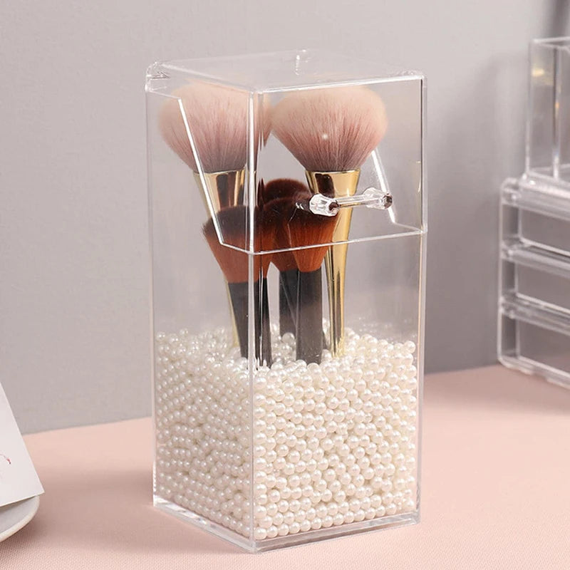Transparent Makeup Brush Storage Box - Durable, Waterproof, Practical Organizer