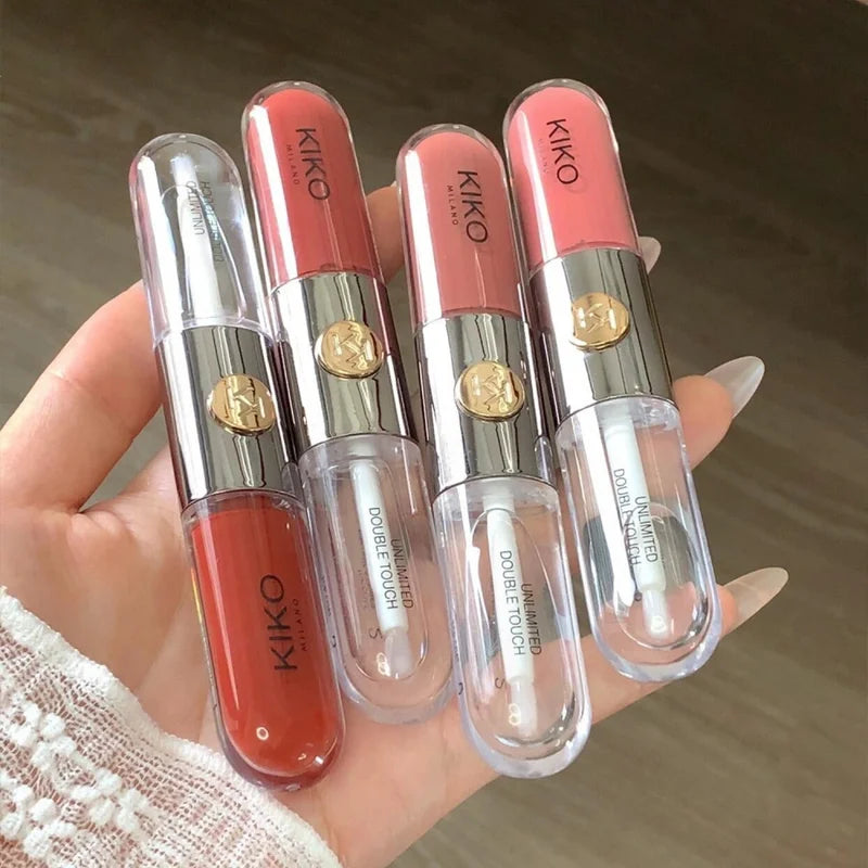 Double Headed Lipstick Mirror Non-Fading Lip Gloss Cup Makeup Tool