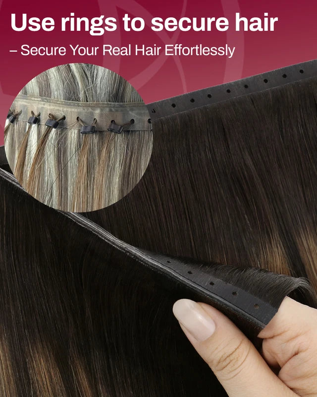 Human Hair Weft Extensions - Invisible PU Hole, Soft & Natural Look, 50G