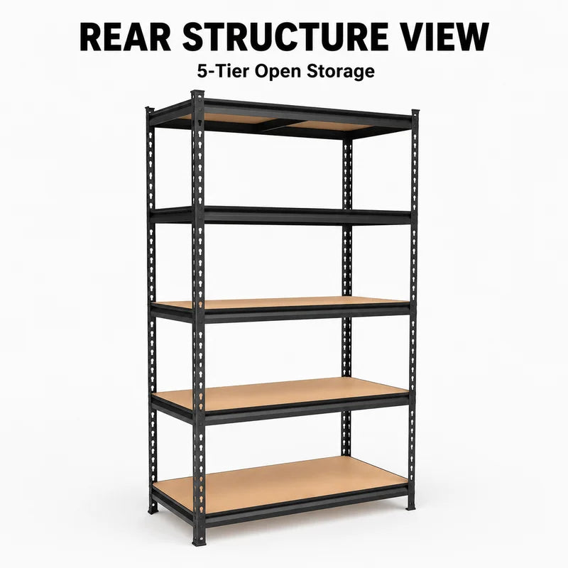Heavy Duty Metal Garage Shelving Unit with MDF Boards - 60 Inches Tall, Adjustable Utility Storage Rack, 2200 LBS Capacity, 1 or 2 Pack