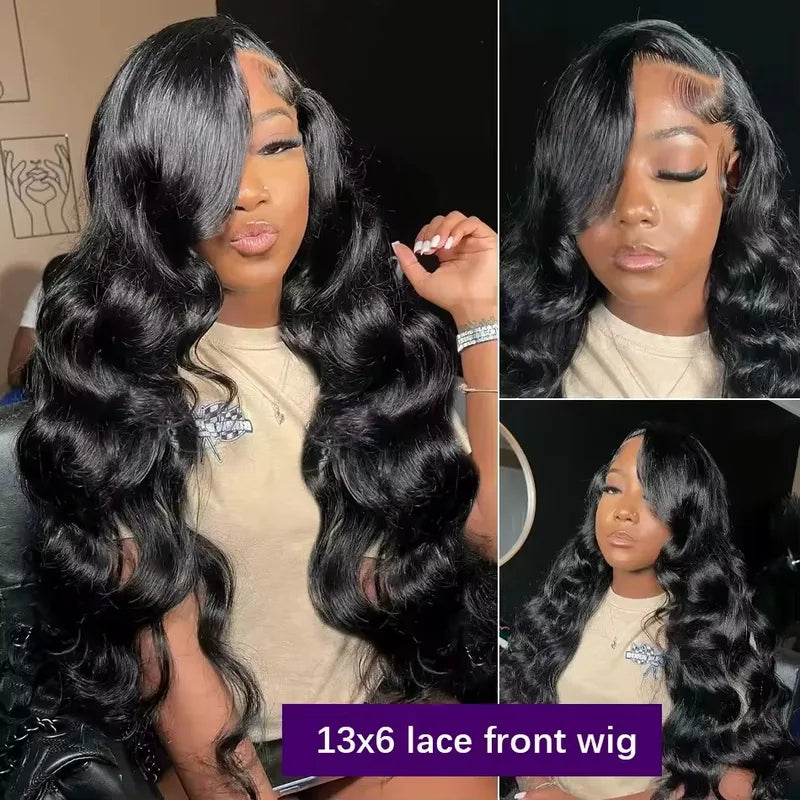 High-Quality Human Hair Lace Front Wig 13x6 40 Inch Body Wave, Pre-Plucked with Baby Hair