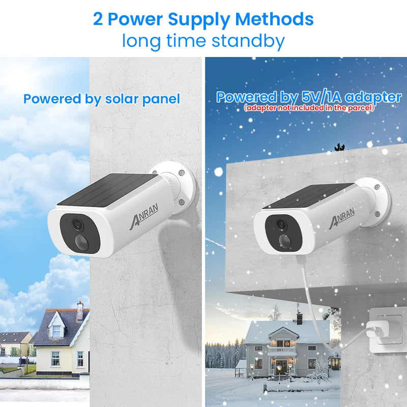 Wireless 2K Solar Security Camera with Night Vision and Motion Detection