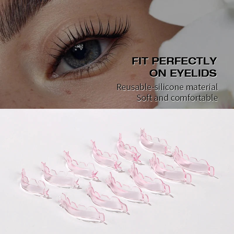 12Pcs Lash Lift Pads Set - Self-Adhesive Silicone Shields for Eyelash Curling