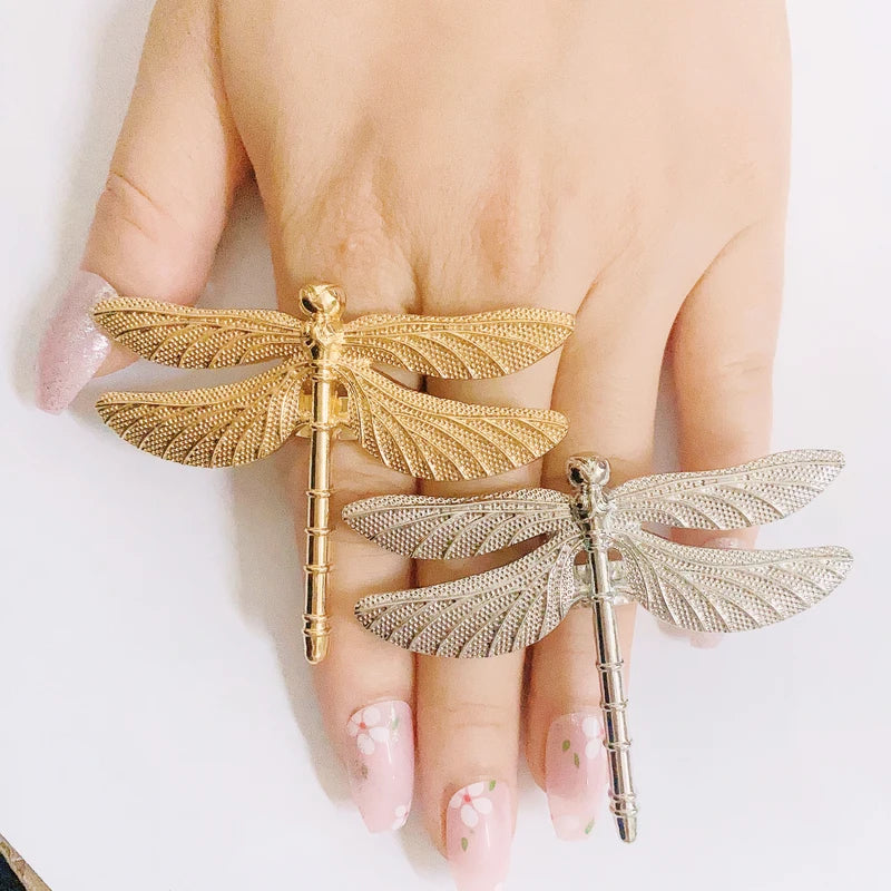 Big Gold Plated Women's Ring Set with Assorted Shapes & Elements – Adjustable Jewelry Gift