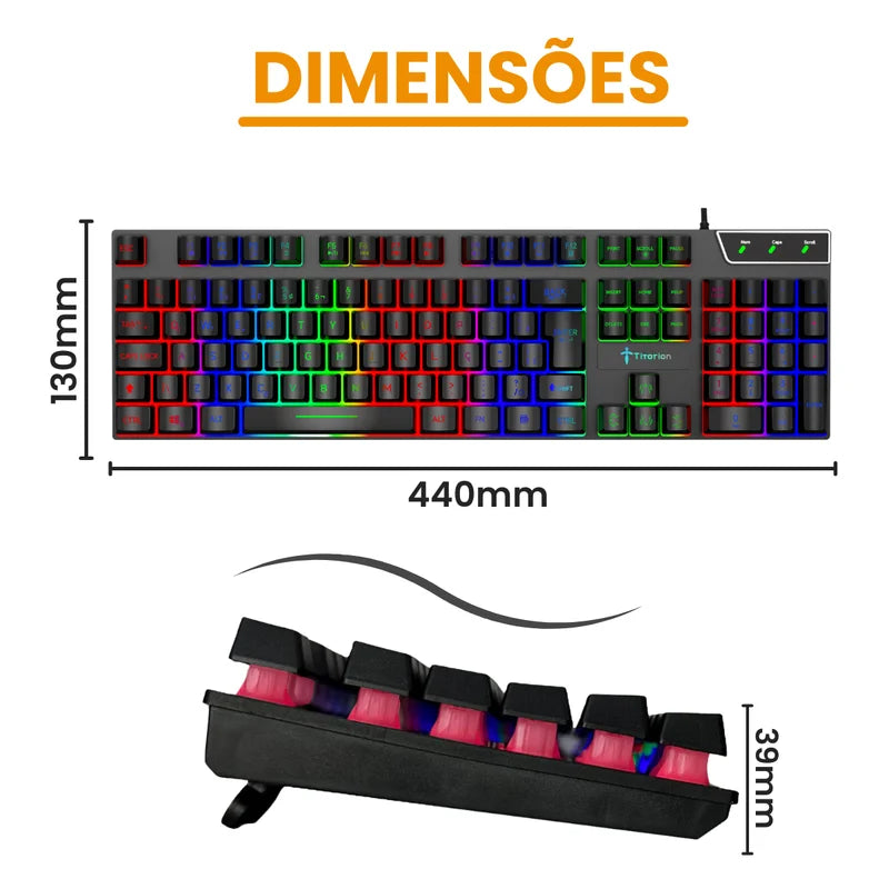 Semi Mechanical Gaming Keyboard RGB USB 2.0 Black 107 Keys