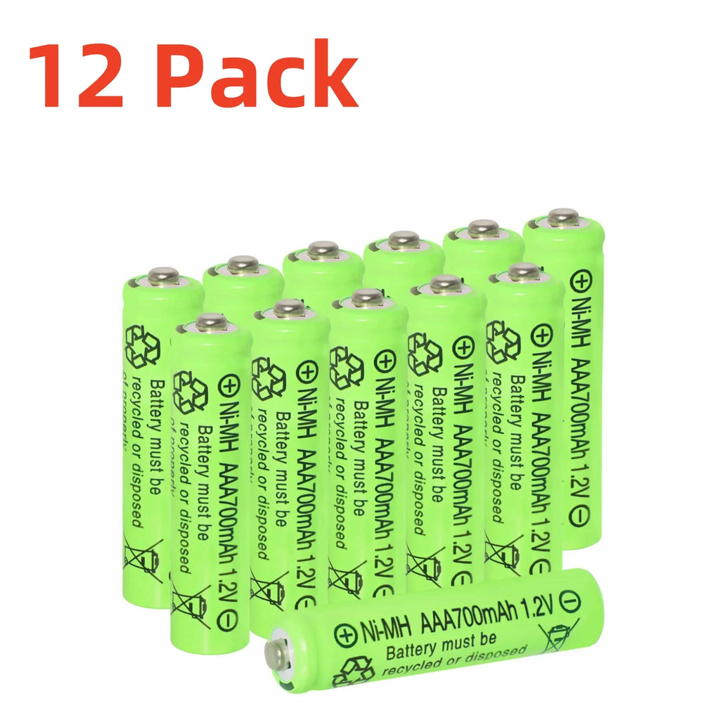 Rechargeable AAA Batteries Set 700mAh 1.2V Ni-MH for Solar Garden Lights