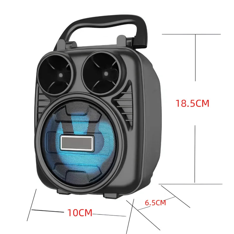 Portable Bluetooth Speaker with LED Lights, FM Radio & SD Card