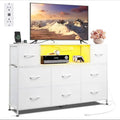 LED TV Stand with 8 Drawers for 55 Inch TV, Multi-Color RGB Lighting