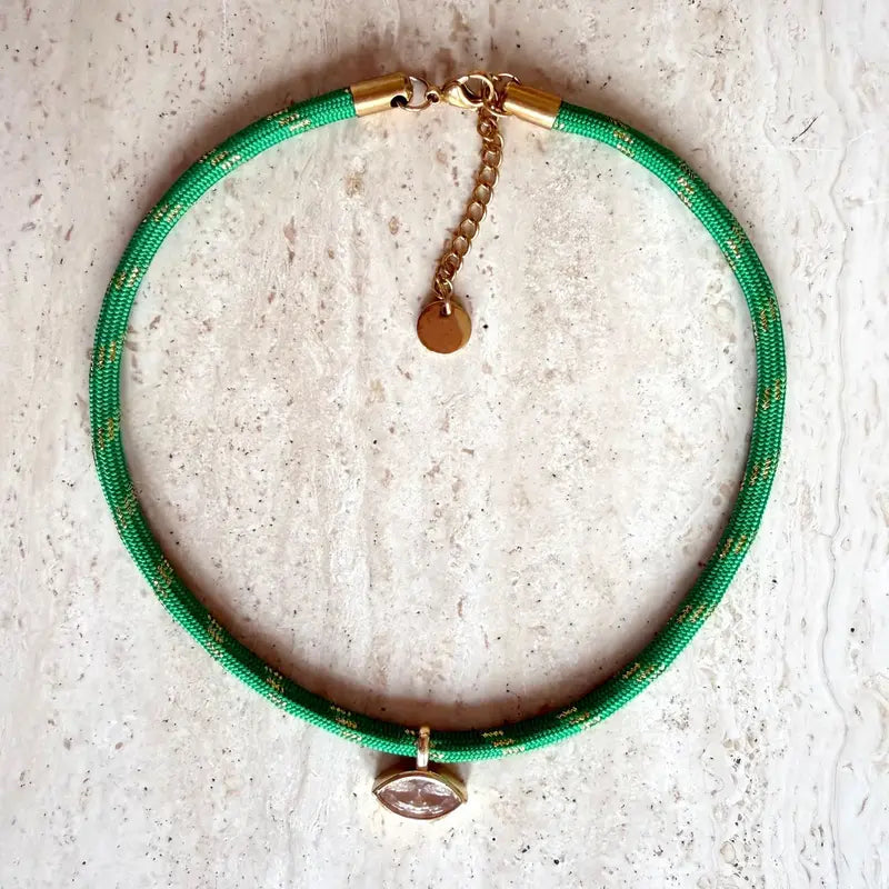 Colorful Rope Chain Necklace for Women Multilayer Gold Plated Zircon Pendant Jewelry