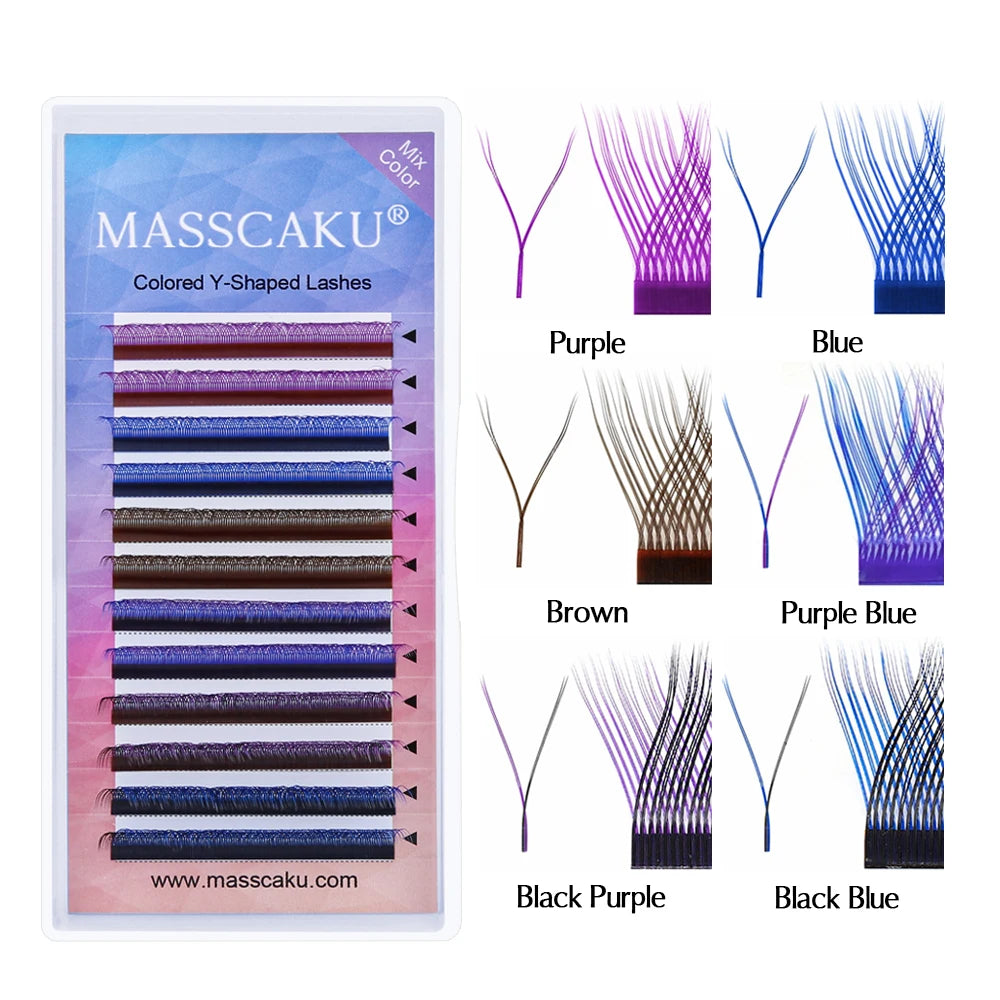 U Shape YY Eyelash Extensions - Handmade Natural Lash Set with All Sizes and Colors