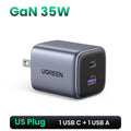 35W GaN USB-C & USB-A Fast Charger for iPhone, Samsung, Xiaomi, iPad Pro - Compact Travel Power Adapter