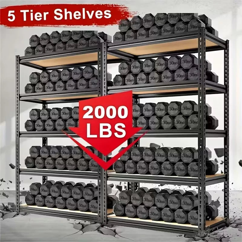 Heavy-Duty Metal Storage Rack - Adjustable Height, 2000 lbs per Layer