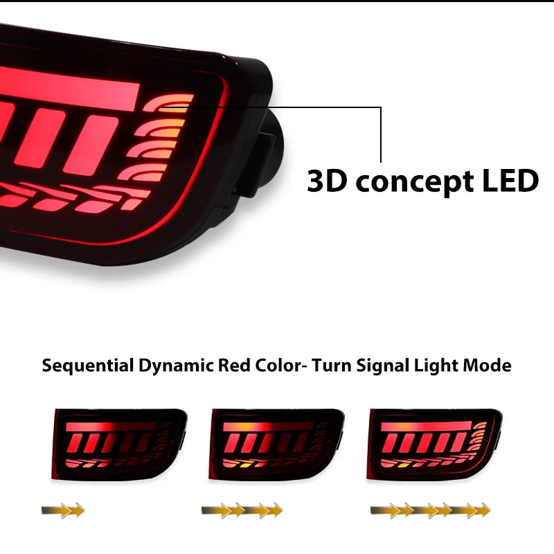 2pcs LED Car Rear Bumper Reflector Lights for Toyota 4Runner Land Cruiser Prado