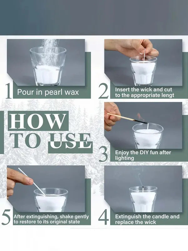 Pearl Candle Making Kit with Sand Wax and Wicks - 200g Wedding & Party Candles