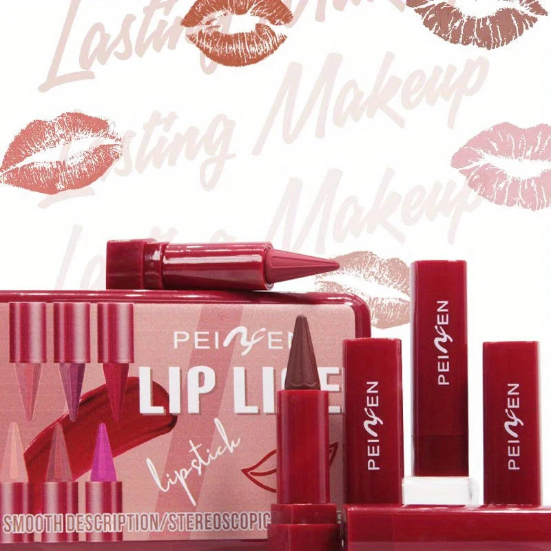 Lip Liner Kit - Long Lasting Color for Daily & Party Looks, 6 Pieces