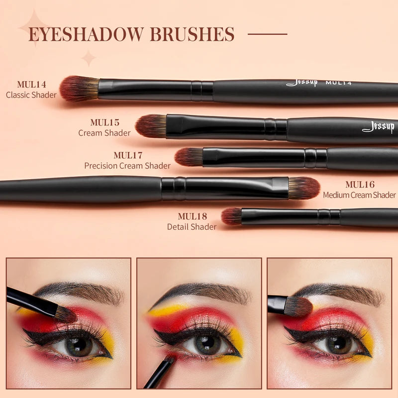 Professional 16-Piece Eye Makeup Brush Set with Synthetic Bristles