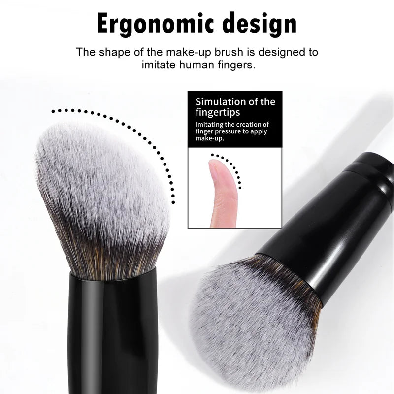 3-Piece Synthetic Makeup Brush Set for Foundation, Concealer & Powder